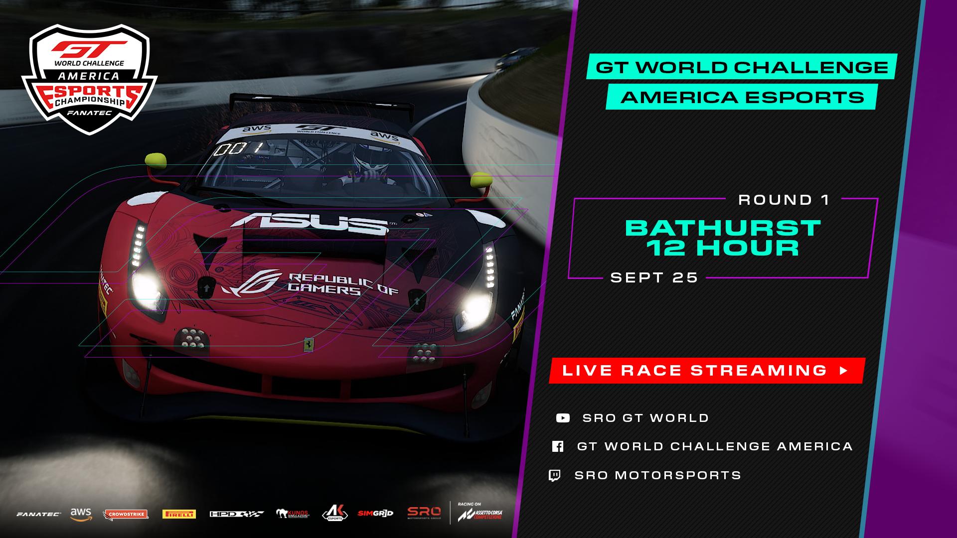 Esports Endurance Cup Kicks off Saturday with Bathurst 12 Hour Classic |  Fanatec GT World Challenge America Powered by AWS