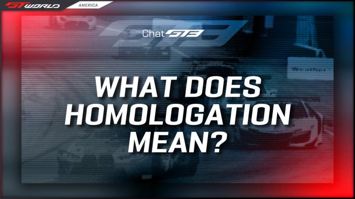 Chat GT3: What Does Homologation Mean? 