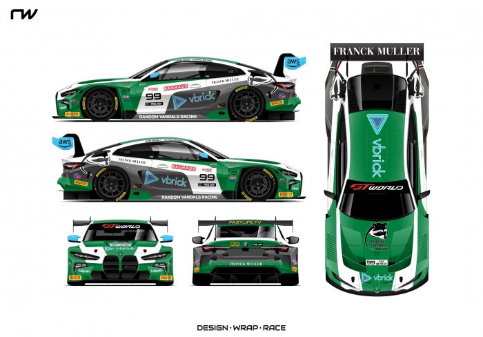 Random Vandals Racing Announces #99 Vbrick / Franck Muller BMW M4 GT3 for 2026 GT  World Challenge America Season