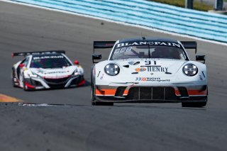 #91 Porsche 911 GT3 R (991) of Anthony Imperato and Dennis Olsen, Wright Motorsports, Watkins Glen World Challenge America, Watkins Glen NY
 | Regis Lefebure/SRO
                                      