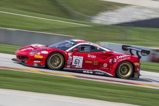 #61 Ferrari 488 GT3, Daniel Serra, Toni Vilander, R. Ferri Motorsport, SRO GT World Challenge America, Road America, September 2019.
 | Brian Cleary/SRO