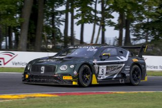 #9 Bentley Continental GT3, Andy Soucek, Alvaro Parente, K-Pax Racing, SRO GT World Challenge America, Road America, September 2019.
 | Brian Cleary/SRO