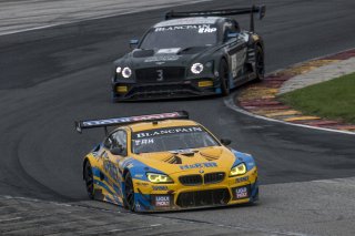 #96 BMW F13 M6 GT3, Naoto Takeda, Takuya Shirasaka, Turner Motorsport#3 Bentley Continental GT3, Rodrigo Baptista, Maxime Soulet, K-PAX Racing, SRO GT World Challenge America, Road America, September 2019. | Brian Cleary/SRO Motorsports Group