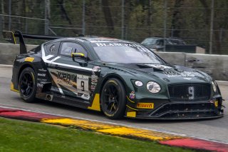 #9 Bentley Continental GT3, Andy Soucek, Alvaro Parente, K-Pax Racing, SRO GT World Challenge America, Road America, September 2019. | Brian Cleary/SRO Motorsports Group