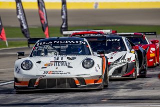 #91 Porsche 911 GT3R (991), Anthony Imperator, Matt Campbell, Wright Motorsports, Blancpain GT World Challenge  America, Las Vegas, October 2019.
 | Brian Cleary/SRO