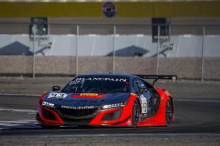 #43 Acura NSX, Mike Hedlund, Dane Cameron, RealTime Racing, Blancpain GT World Challenge  America, Las Vegas, October 2019.
 | Brian Cleary/SRO