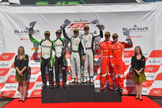 #9 Bentley Continental GT3 of Alvaro Parente and Andy Soucek 

#61 Ferrari 488 GT3 of Miguel Molina and Toni Vilander

#24 Porsche 911 GT3 R (991) of Wolf Henzler \x24 #5\

VIRginia International Raceway, Alton VA | Gavin Baker/SRO
