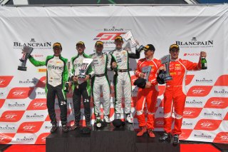 #9 Bentley Continental GT3 of Alvaro Parente and Andy Soucek 

#61 Ferrari 488 GT3 of Miguel Molina and Toni Vilander

#24 Porsche 911 GT3 R (991) of Wolf Henzler \x24 #5\

VIRginia International Raceway, Alton VA | Gavin Baker/SRO
