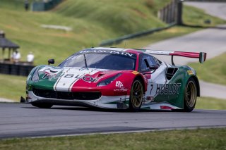 #7, Ferrari 488 GT3, Martin Fuentes and Caeser Bacarella, GT SprintX, VIRginia International Raceway, Alton VA
 | Brian Cleary/SRO
