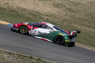 #7, Squadra Corse Garage Italia, Ferrari 488 GT3, Martin Fuentes and Caeser Bacarella, Hublot, SRO at Sonoma Raceway, Sonoma CA
 | Brian Cleary/SRO
