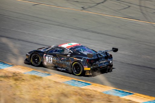 #24 Ferrari 488 GT3 of Ziad Ghondour and Jeff Segal, TR3 Racing, GT3 Pro-Am, SRO America, Sonoma Raceway, Sonoma CA, Aug 2020.
 | Regis Lefebure/SRO                                       
