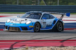 #20 Porsche 911 GT3 R of Fred Poordad and Jan Heylen, Wright Motorsports, GT3 Am, SRO America, Circuit of the Americas, Austin TX, September 2020.
 | Sarah Weeks/SRO             