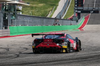 #1 Ferrari 488 GT3 of Martin Fuentes and Rodrigo Baptista, TR3 Racing, GT3 Pro-Am, SRO America, Circuit of the Americas, Austin TX, September 2020.
 | Sarah Weeks/SRO             