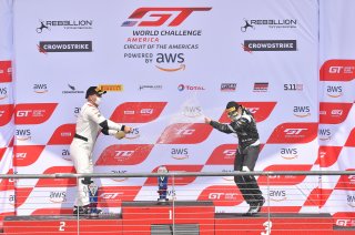#31 Ferrari 488 GT3 of Mark Issa, TR3 Racing, GT Sports Club, Overall,    
#27 Audi R8 LMS of Jason Daskalos, Daskalos Motorsports, GT Sports Club, Overall, 
2020 SRO Motorsports Group - COTA2, Austin TX
Photographer: Gavin Baker/SRO | &copy; 2020 Gavin Baker
