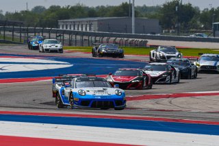 #20 Porsche 911 GT3 R of Fred Poordad and Jan Heylen, Wright Motorsports, GT3 Am, SRO America, Circuit of the Americas, Austin TX, September 2020.
 | SRO Motorsports Group