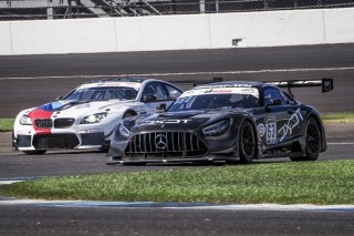 #63 Mercedes AMG GT3 of David Askew, Ryan Dalziel, and Ben Keating, DXDT Racing, GT3 Pro-Am, SRO, Indianapolis Motor Speedway, Indianapolis, IN, September 2020.
 | Brian Cleary/SRO