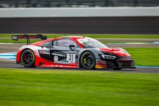 #31 Audi R8 LMS GT3 of Mirko Bortolotti, Spencer Pumpelly, and Markus Winkelhock, Audi Sport Team Hardpoint WRT, GT3 Overall, IN, Indianapolis, Indianapolis Motor Speedway, SRO, September 2020.
 | Fabian Lagunas/SRO