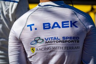 #6 Ferrari 488 GT3 of Trevor Baek, Jeff Westphal and Ryan Briscoe, Vital Speed, GT3 Overall, SRO, Indianapolis Motor Speedway, Indianapolis, IN, September 2020.
 | Regis Lefebure/SRO                                       
