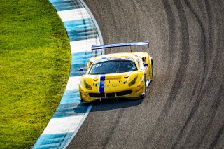 #6 Ferrari 488 GT3 of Trevor Baek, Jeff Westphal and Ryan Briscoe, Vital Speed, GT3 Overall, SRO, Indianapolis Motor Speedway, Indianapolis, IN, September 2020.
 | Regis Lefebure/SRO                                       