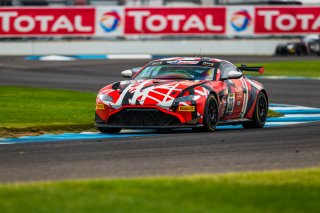 #33 Aston Martin Vantage GT4 of Joe Dalton, Patrick Gallagher, and Jonathan Taylor, Notlad Racing by RS1, GT4, IN, Indianapolis, Indianapolis Motor Speedway, SRO, September 2020.
 | Fabian Lagunas/SRO