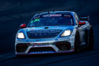 #17 Porsche 718 Cayman GT4 CS MR of Dr. James Rapport, Derek DeBoer, and Andy Lally, TRG-The Racers Group, GT4, SRO, Indianapolis Motor Speedway, Indianapolis, IN, September 2020.
 | Regis Lefebure/SRO                                       