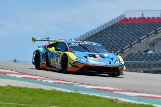 #88 Lamborghini Huracan GT3 of Jason Harward and Madison Snow, Zelus Racing, Fanatec GT World Challenge America powered by AWS, Pro-Am, SRO America, Circuit of the Americas, Austin TX, May 2021.
 | Rip Shaub/SRO    