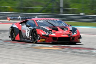 #91 Lamborghini Huracan GT3 of Jeff Burton and Vesko Kozarov, Rearden Racing, Fanatec GT World Challenge America powered by AWS, Pro-Am, SRO America, Circuit of the Americas, Austin TX, May 2021. | Rip Shaub/SRO    