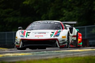 #61 Ferrari 488 GT3 of Jean-Claude Saada and Conrad Grunewald, AF Corse, Fanatec GT World Challenge America powered by AWS, Am, SRO America, Virginia International Raceway, Alton, VA, June 2021. | Fabian Lagunas/SRO