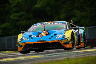 #88 Lamborghini Huracan GT3 of Jason Harward and Madison Snow, Zelus Racing, Fanatec GT World Challenge America powered by AWS, Pro-Am, SRO America, Virginia International Raceway, Alton, VA, June 2021. | Fabian Lagunas/SRO