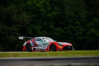 #63 Mercedes-AMG GT3 of David Askew and Ryan Dalziel, DXDT Racing, Fanatec GT World Challenge America powered by AWS, Pro-Am, SRO America, Virginia International Raceway, Alton, VA, June 2021. | Fabian Lagunas/SRO