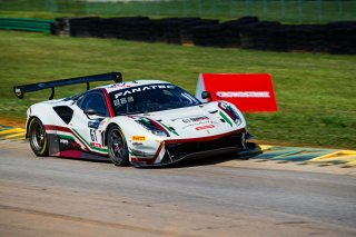 #61 Ferrari 488 GT3 of Jean-Claude Saada and Conrad Grunewald, AF Corse, Fanatec GT World Challenge America powered by AWS, Am, SRO America, Virginia International Raceway, Alton, VA, June 2021. | Fabian Lagunas/SRO