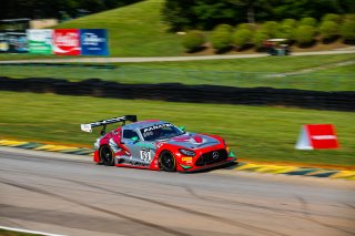 #63 Mercedes-AMG GT3 of David Askew and Ryan Dalziel, DXDT Racing, Fanatec GT World Challenge America powered by AWS, Pro-Am, SRO America, Virginia International Raceway, Alton, VA, June 2021. | Fabian Lagunas/SRO