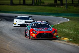 #63 Mercedes-AMG GT3 of David Askew and Ryan Dalziel, DXDT Racing, Fanatec GT World Challenge America powered by AWS, Pro-Am, SRO America, Virginia International Raceway, Alton, VA, June 2021. | Fabian Lagunas/SRO