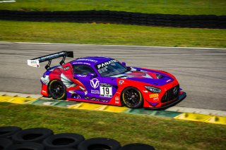 #19 Mercedes-AMG GT3 of Erin Vogel and Michael Cooper, DXDT Racing, Fanatec GT World Challenge America powered by AWS, Pro-Am, SRO America, Virginia International Raceway, Alton, VA, June 2021. | Fabian Lagunas/SRO