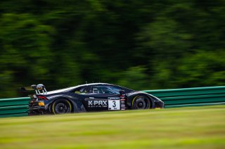 #3 Lamborghini Huracan GT3 of Andrea Caldarelli and Jordan Pepper, K-PAX Racing, GT World Challenge America, Pro, SRO America, Virginia International Raceway, Alton, VA, June 2021. | Fabian Lagunas/SRO