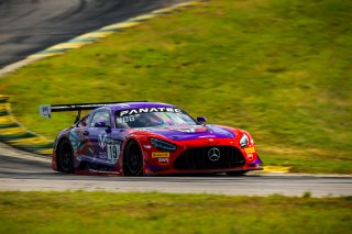 #19 Mercedes-AMG GT3 of Erin Vogel and Michael Cooper, DXDT Racing, Fanatec GT World Challenge America powered by AWS, Pro-Am, SRO America, Virginia International Raceway, Alton, VA, June 2021. | Fabian Lagunas/SRO