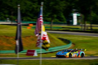 #88 Lamborghini Huracan GT3 of Jason Harward and Madison Snow, Zelus Racing, Fanatec GT World Challenge America powered by AWS, Pro-Am, SRO America, Virginia International Raceway, Alton, VA, June 2021. | Fabian Lagunas/SRO