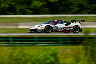 #61 Ferrari 488 GT3 of Jean-Claude Saada and Conrad Grunewald, AF Corse, Fanatec GT World Challenge America powered by AWS, Am, SRO America, Virginia International Raceway, Alton, VA, June 2021. | Fabian Lagunas/SRO