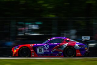 #19 Mercedes-AMG GT3 of Erin Vogel and Michael Cooper, DXDT Racing, Fanatec GT World Challenge America powered by AWS, Pro-Am, SRO America, Virginia International Raceway, Alton, VA, June 2021. | Fabian Lagunas/SRO