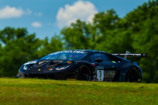 #3 Lamborghini Huracan GT3 of Andrea Caldarelli and Jordan Pepper, K-PAX Racing, GT World Challenge America, Pro, SRO America, Virginia International Raceway, Alton, VA, June 2021. | Fabian Lagunas/SRO
