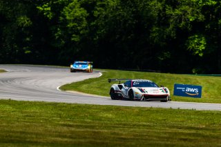 #61 Ferrari 488 GT3 of Jean-Claude Saada and Conrad Grunewald, AF Corse, Fanatec GT World Challenge America powered by AWS, Am, SRO America, Virginia International Raceway, Alton, VA, June 2021. | Fabian Lagunas/SRO