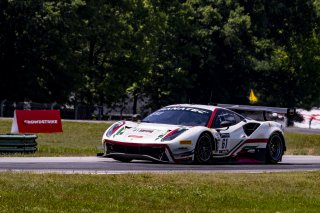 #61 Ferrari 488 GT3 of Jean-Claude Saada and Conrad Grunewald, AF Corse, Fanatec GT World Challenge America powered by AWS, Am, SRO America, Virginia International Raceway, Alton, VA, June 2021.
 | Brian Cleary/SRO