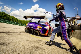 #19 Mercedes-AMG GT3 of Erin Vogel and Michael Cooper, DXDT Racing, Fanatec GT World Challenge America powered by AWS, Pro-Am, SRO America, Virginia International Raceway, Alton, VA, June 2021. | Brian Cleary/SRO