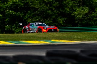 #63 Mercedes-AMG GT3 of David Askew and Ryan Dalziel, DXDT Racing, Fanatec GT World Challenge America powered by AWS, Pro-Am, SRO America, Virginia International Raceway, Alton, VA, June 2021. | Fabian Lagunas/SRO