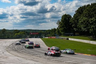 #91 Lamborghini Huracan GT3 of Jeff Burton and Vesko Kozarov, Rearden Racing, GTWCA, Pro-Am, Road America, Elkhart Lake, WI, Aug 2021. | Sarah Weeks/SRO             