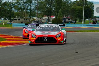 #63 Mercedes-AMG GT3 of David Askew and Ryan Dalziel, DXDT Racing, Fanatec GT World Challenge America powered by AWS, Pro-Am, SRO America, Watkins Glen International raceway, Watkins Glen, NY, September 2021.
 | SRO Motorsports Group