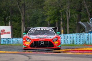 #63 Mercedes-AMG GT3 of David Askew and Ryan Dalziel, DXDT Racing, Fanatec GT World Challenge America powered by AWS, Pro-Am, SRO America, Watkins Glen International raceway, Watkins Glen, NY, September 2021.
 | SRO Motorsports Group
