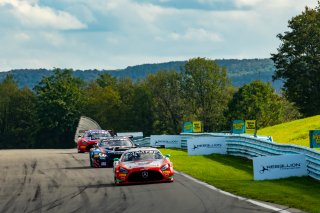 #63 Mercedes-AMG GT3 of David Askew and Ryan Dalziel, DXDT Racing, Fanatec GT World Challenge America powered by AWS, Pro-Am, SRO America, Watkins Glen International raceway, Watkins Glen, NY, September 2021.
 | SRO Motorsports Group