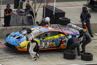 #88 Lamborghini Huracan GT3 of Jason Harward and Madison Snow, Zelus Racing, Fanatec GT World Challenge America powered by AWS, Pro-Am, SRO America, Watkins Glen International raceway, Watkins Glen, NY, September 2021.
 | Brian Cleary/SRO