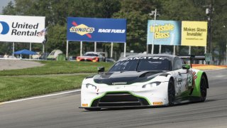 #12 Aston Martin Vantage AMR GT3 of Drew Staveley and Frank Gannett, Ian Lacy Racing, Fanatec GT World Challenge America powered by AWS, Pro-Am, SRO America, Watkins Glen International Raceway, Watkins Glen, NY, September 2021. | SRO Motorsports Group
